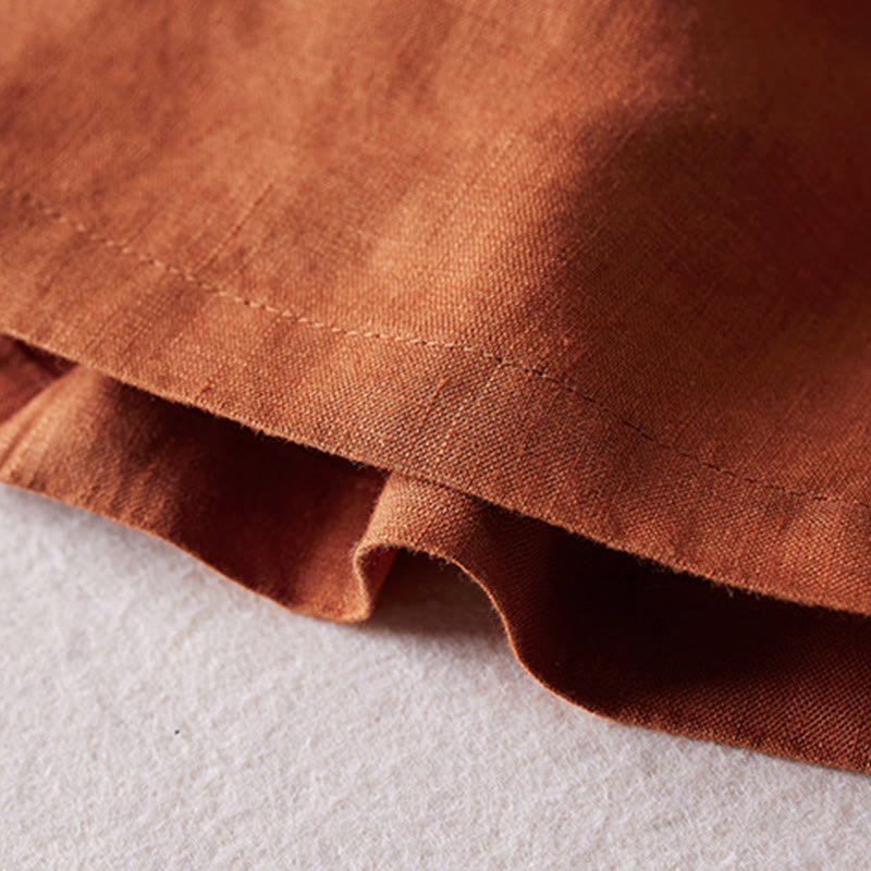 Tactile Cotton Linen Wide-Leg Meditation Shorts