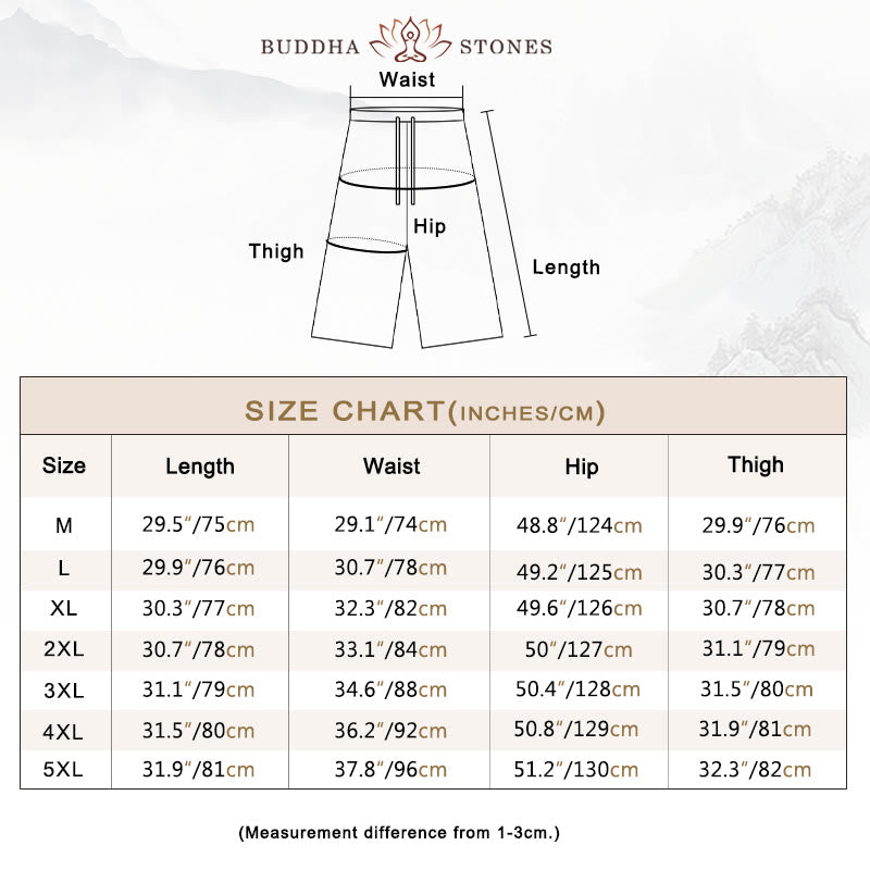 Solid Color Mid-length Linen Men's Wide Leg Pants With Pockets