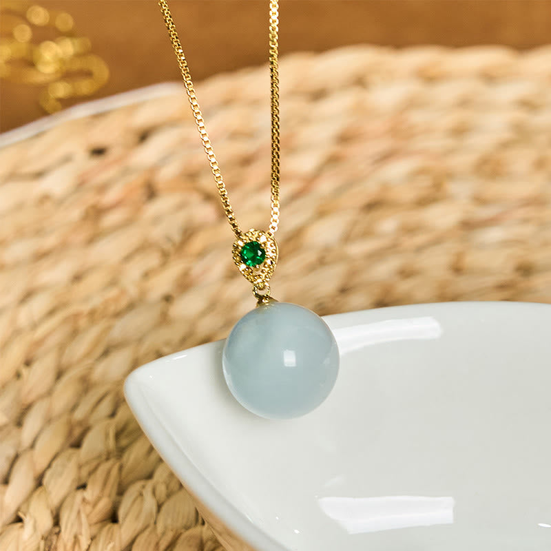 Cat's Eye Round Ball Confidence Necklace Pendant