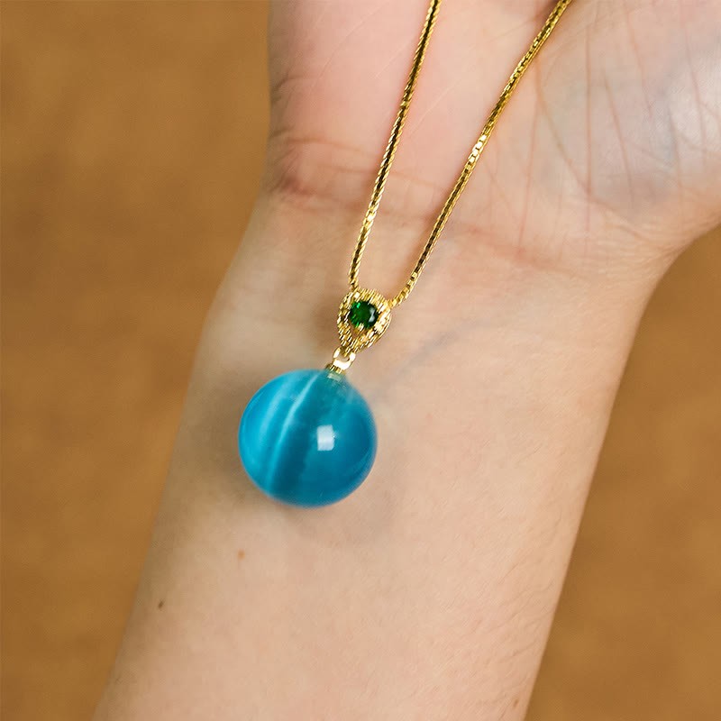 Cat's Eye Round Ball Confidence Necklace Pendant