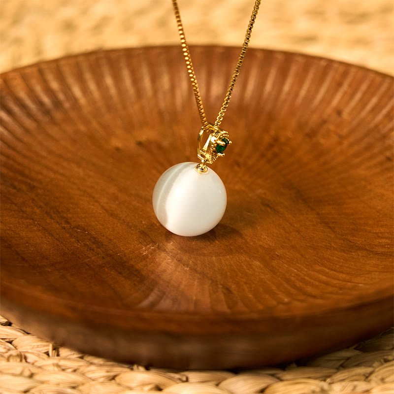 Cat's Eye Round Ball Confidence Necklace Pendant