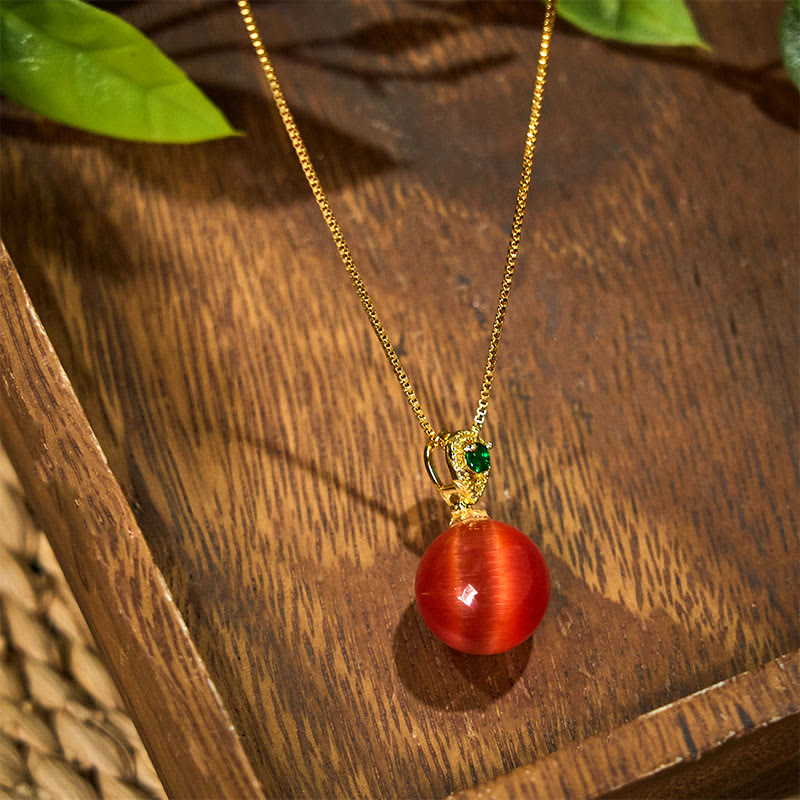 Cat's Eye Round Ball Confidence Necklace Pendant