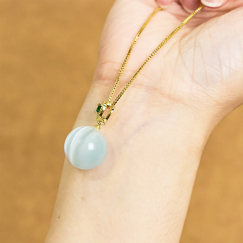 Cat's Eye Round Ball Confidence Necklace Pendant