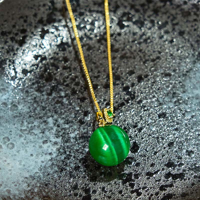 Cat's Eye Round Ball Confidence Necklace Pendant
