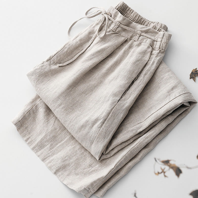 Cotton Linen Wide-Leg Mindful Movement Pants