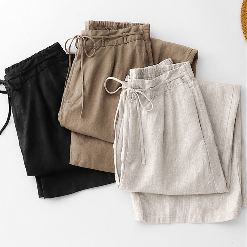 Cotton Linen Wide-Leg Mindful Movement Pants