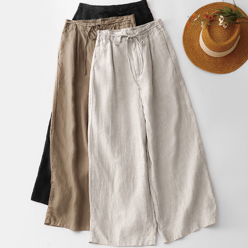 Cotton Linen Wide-Leg Mindful Movement Pants