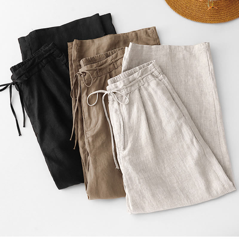 Cotton Linen Wide-Leg Mindful Movement Pants