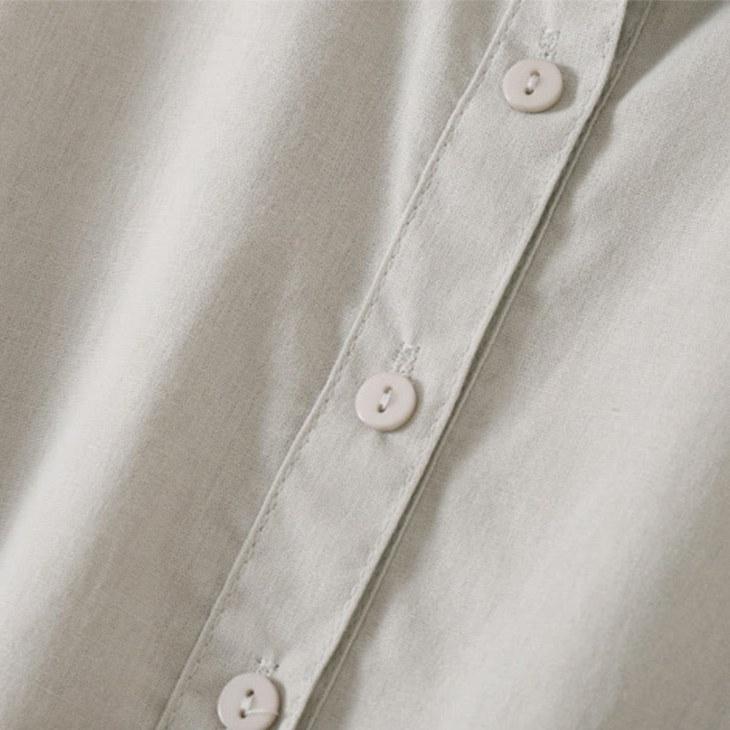 Tactile Cotton Linen Short Sleeve Mindful Midi Dress