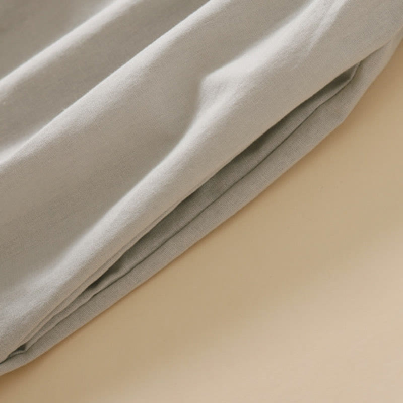 Tactile Cotton Linen Short Sleeve Mindful Midi Dress