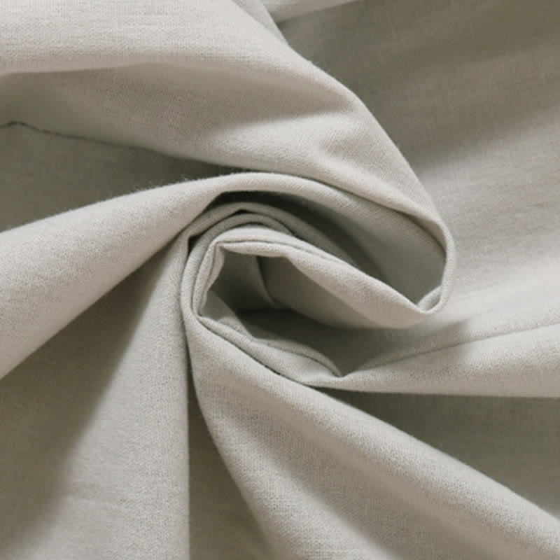 Tactile Cotton Linen Short Sleeve Mindful Midi Dress