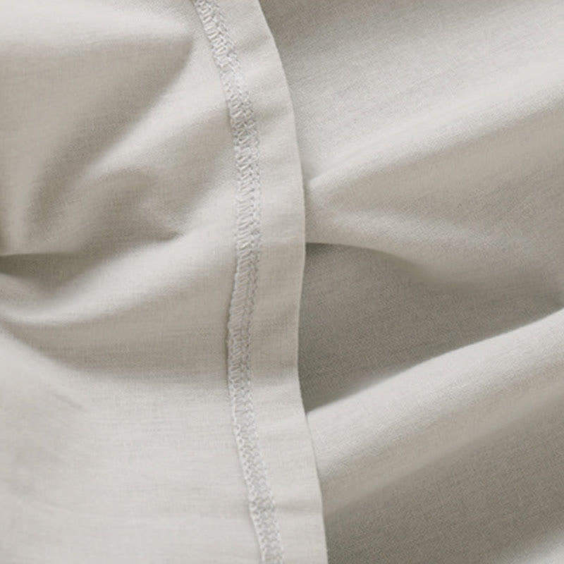 Tactile Cotton Linen Short Sleeve Mindful Midi Dress