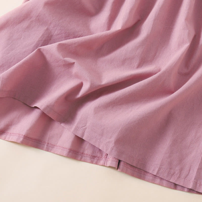 Tactile Cotton Linen Short Sleeve Mindful Midi Dress
