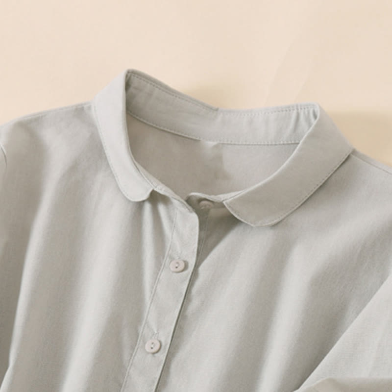 Tactile Cotton Linen Short Sleeve Mindful Midi Dress