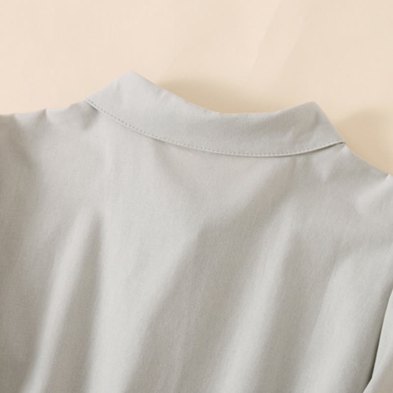 Tactile Cotton Linen Short Sleeve Mindful Midi Dress