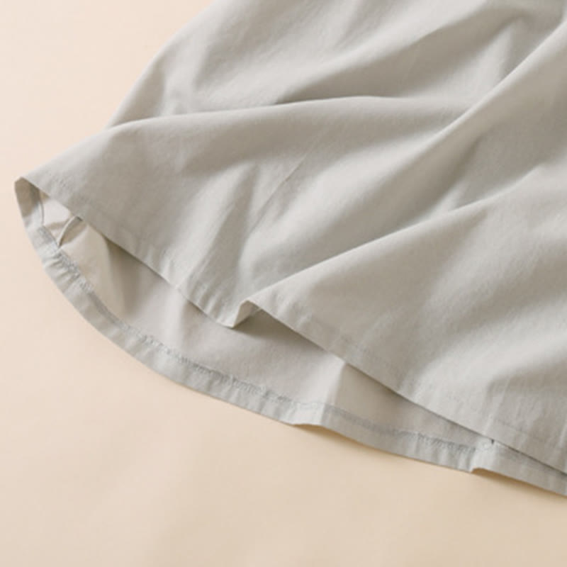 Tactile Cotton Linen Short Sleeve Mindful Midi Dress