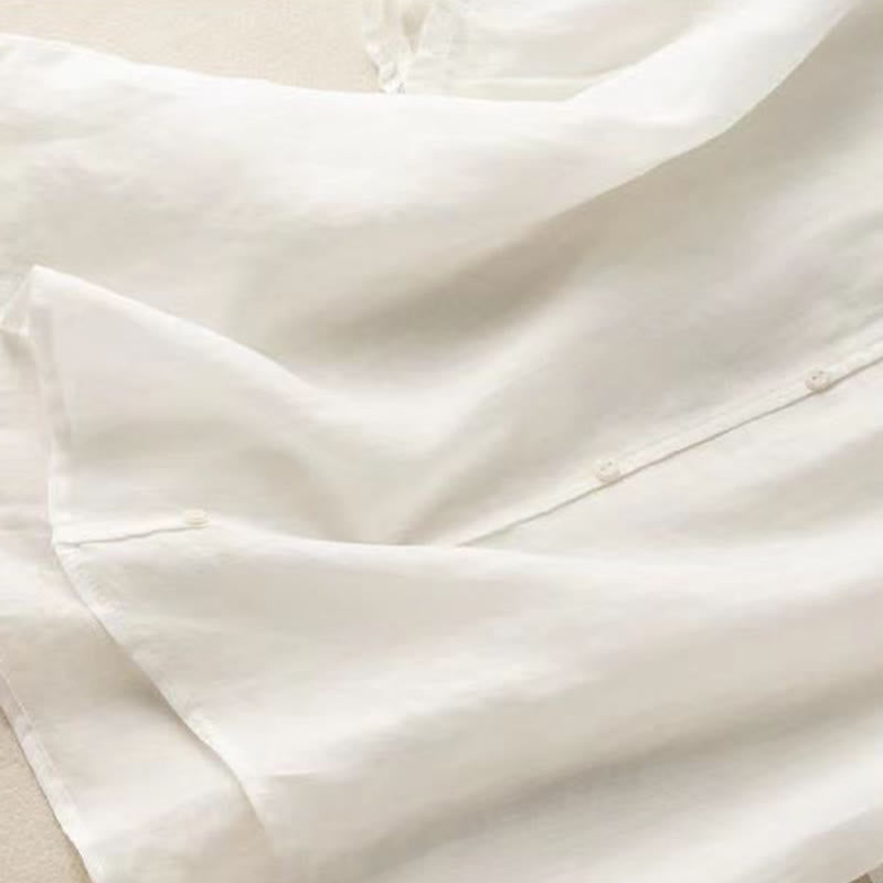Tactile Cotton Middy Collar Grounding Meditation Women's Shirt