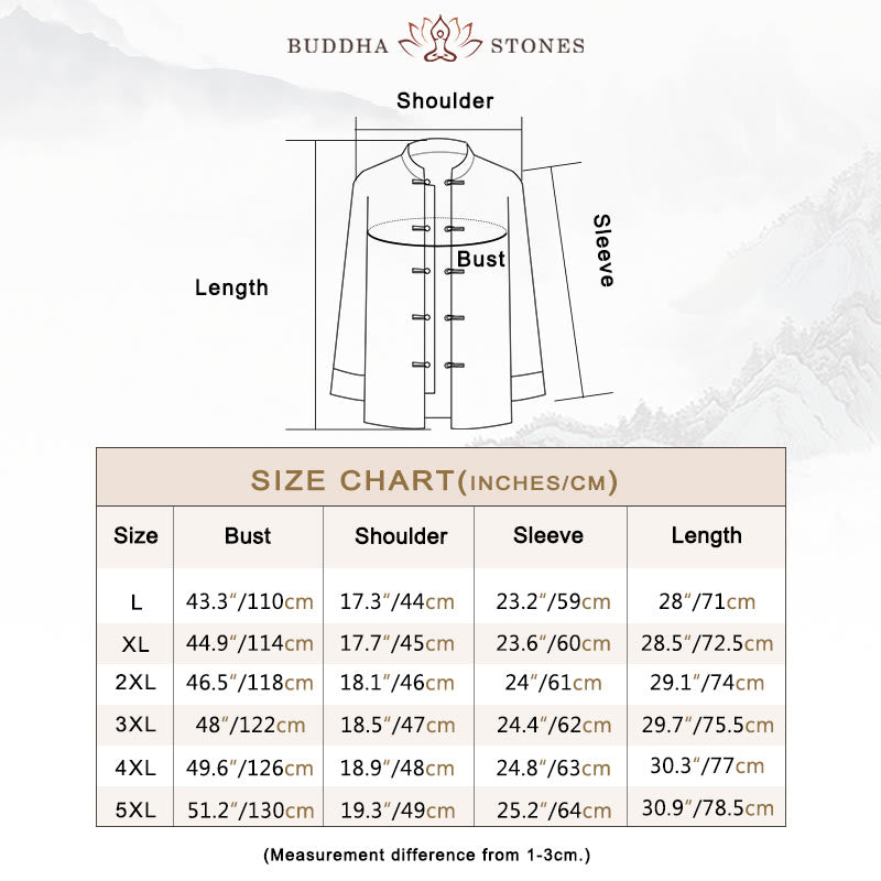 Cotton Crane Embroidered Stand Collar Mindful Jacket Shirt