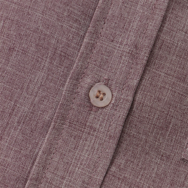 Summer Men's Button Plain Short Sleeve Cotton Shirt With Pocket