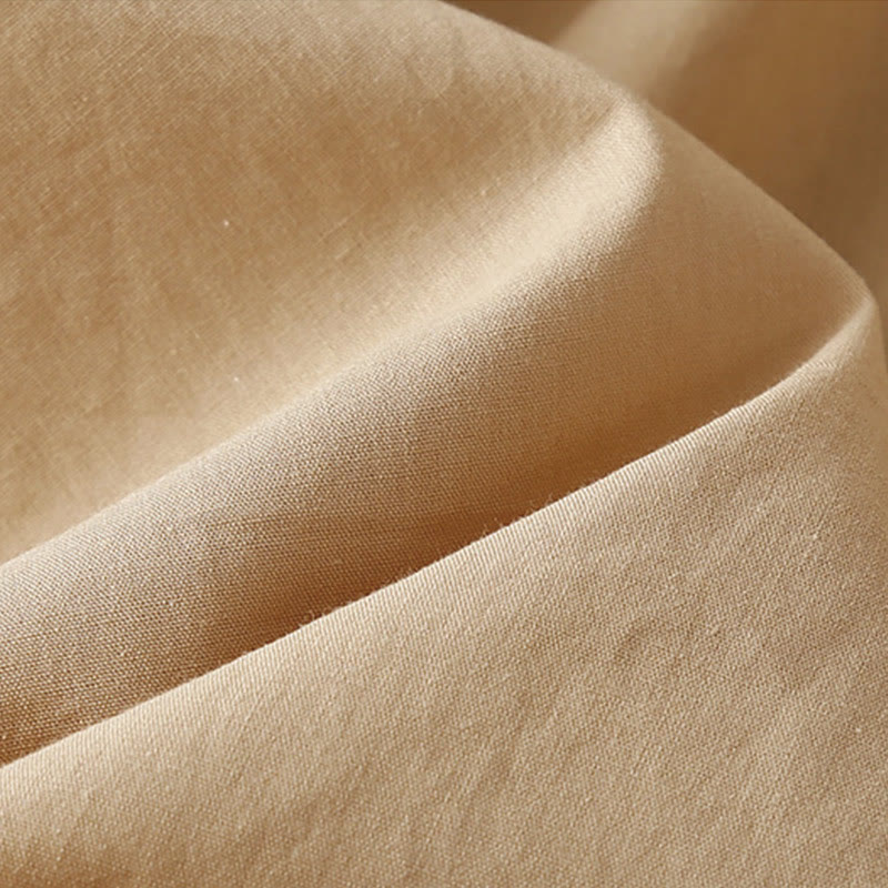 Tactile Cotton V-Neck Minimalist Grounding Midi Dress