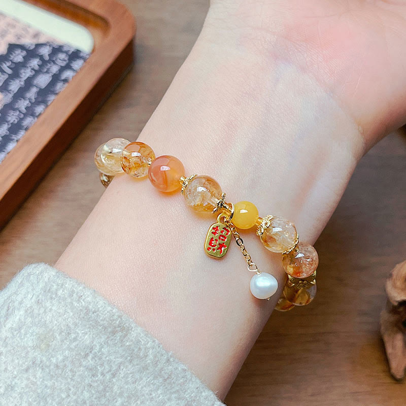 Natural Citrine Beads Nafu Pleasure Bracelet