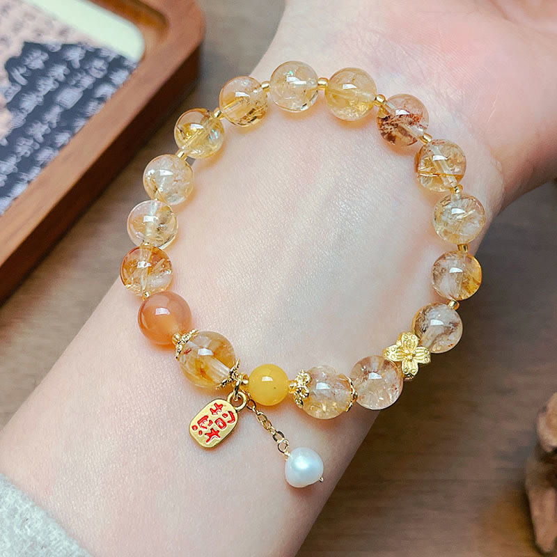 Natural Citrine Beads Nafu Pleasure Bracelet