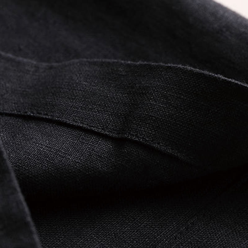 Commute Solid Color Drawstring 7-8 Length Cotton Linen Women's Wide Leg Pants With Pockets