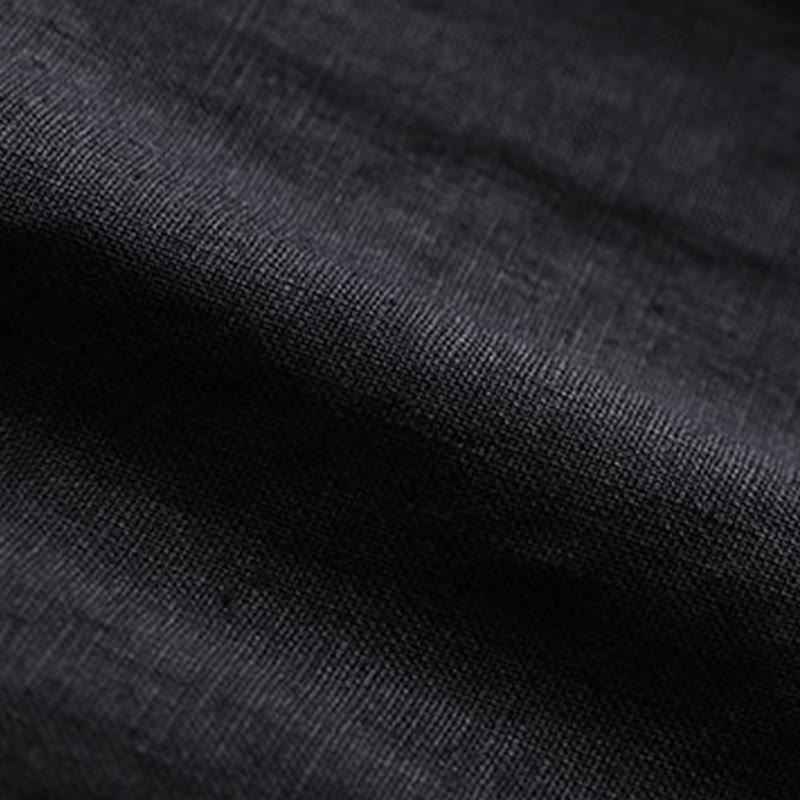 Commute Solid Color Drawstring 7-8 Length Cotton Linen Women's Wide Leg Pants With Pockets