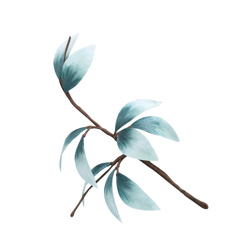 Handmade Velvet Flower Bamboo Leaf Soft Hairpin