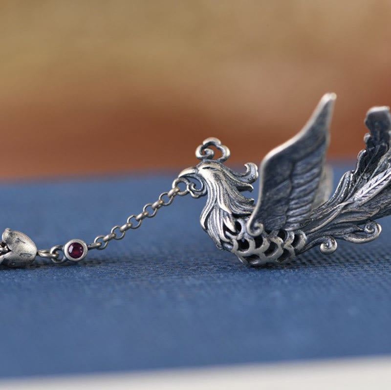 925 Sterling Silver Phoenix Tassels Protection Hairpin
