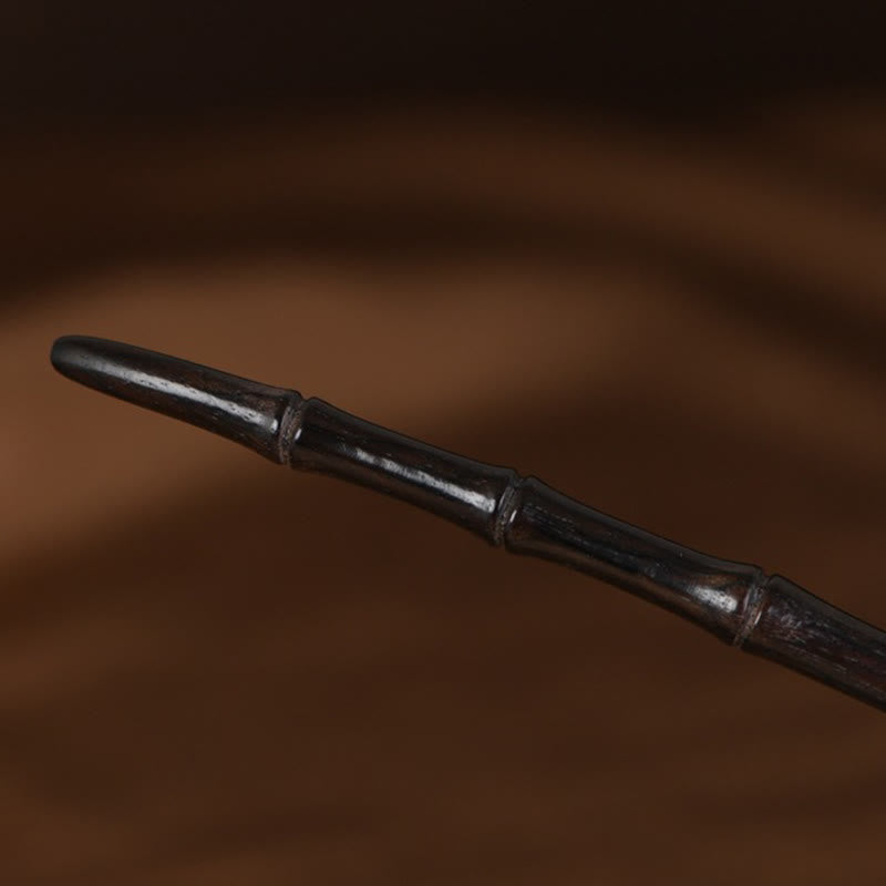 925 Sterling Silver Red Sandalwood Ebony Bamboo Power Hairpin