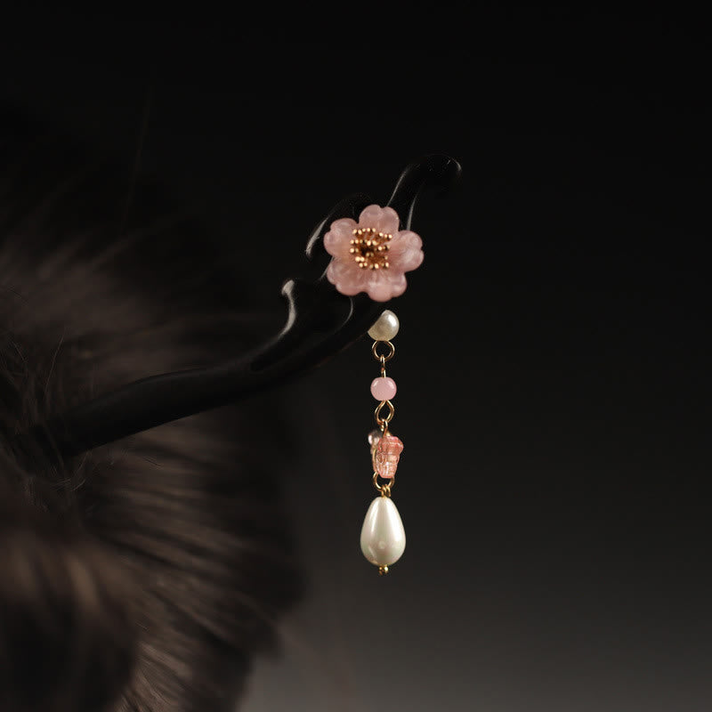 Ebony Flower Butterfly Blessing Hairpin