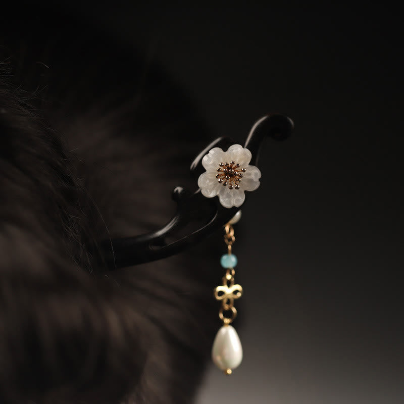 Ebony Flower Butterfly Blessing Hairpin