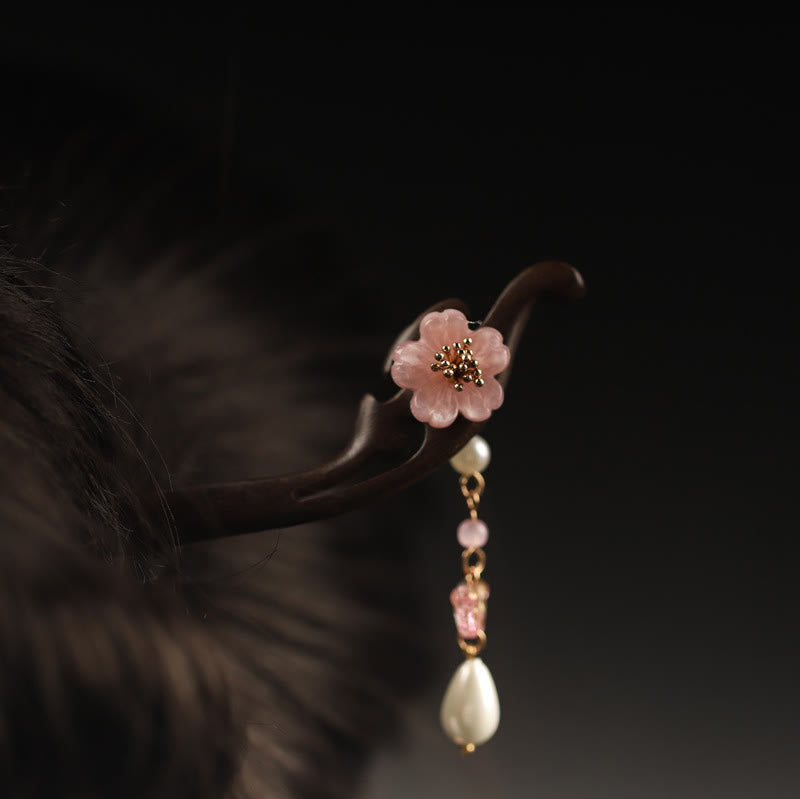 Ebony Flower Butterfly Blessing Hairpin