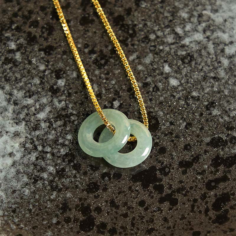 Jade Double Peace Buckle Prosperity Necklace Pendant