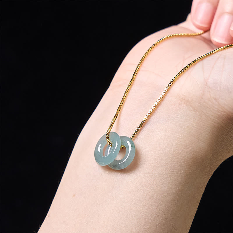 Jade Double Peace Buckle Prosperity Necklace Pendant