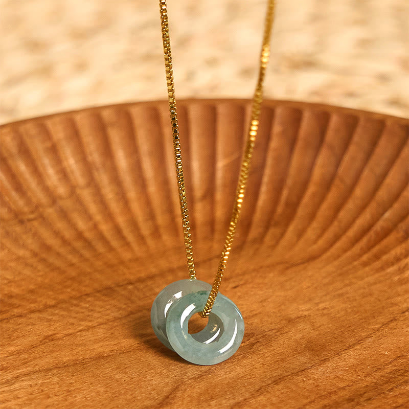 Jade Double Peace Buckle Prosperity Necklace Pendant