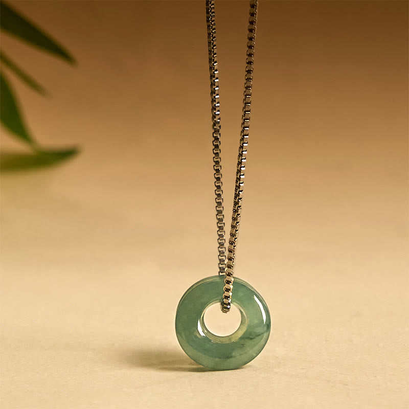 Jade Double Peace Buckle Prosperity Necklace Pendant