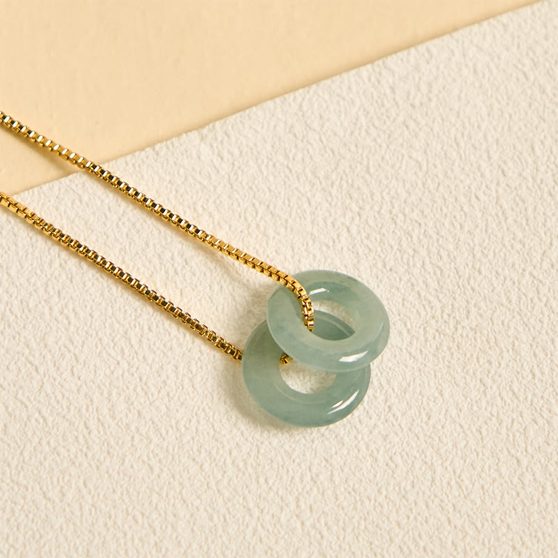 Jade Double Peace Buckle Prosperity Necklace Pendant