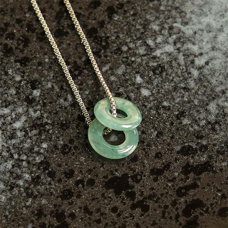Jade Double Peace Buckle Prosperity Necklace Pendant