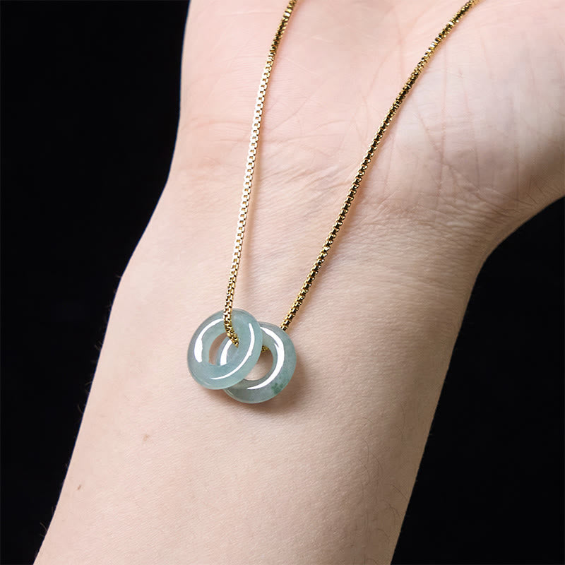 Jade Double Peace Buckle Prosperity Necklace Pendant