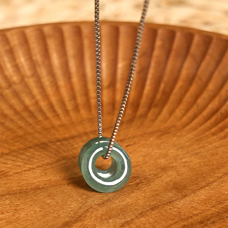 Jade Double Peace Buckle Prosperity Necklace Pendant