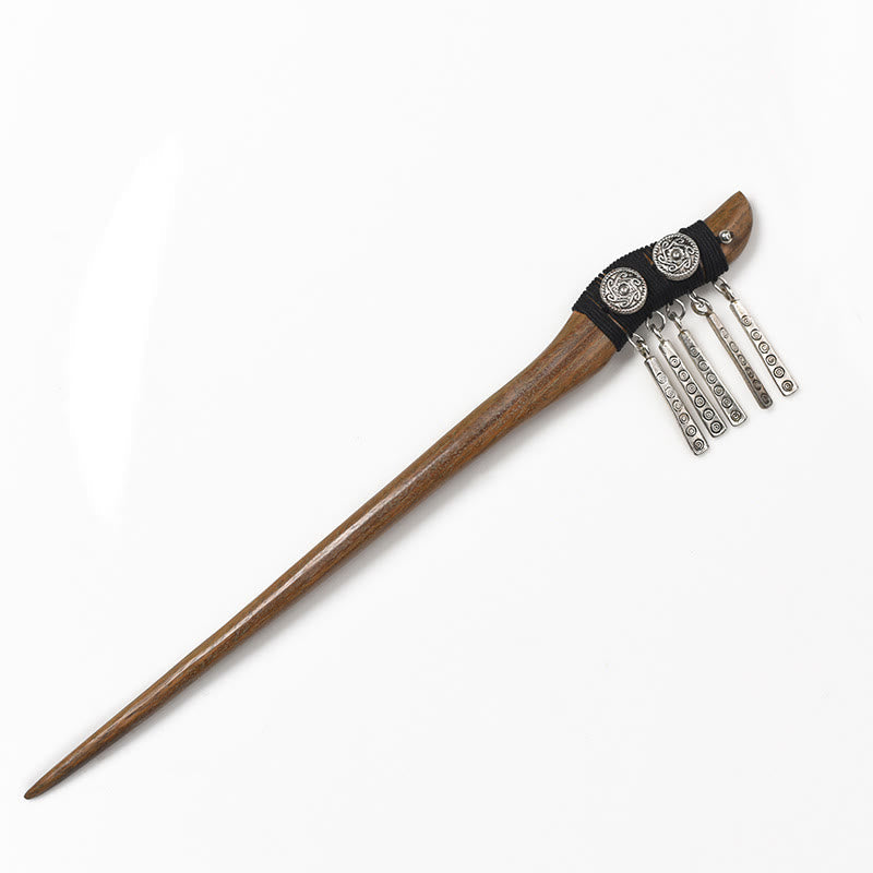 Silver Tassel Green Sandalwood Soothing Hairpin
