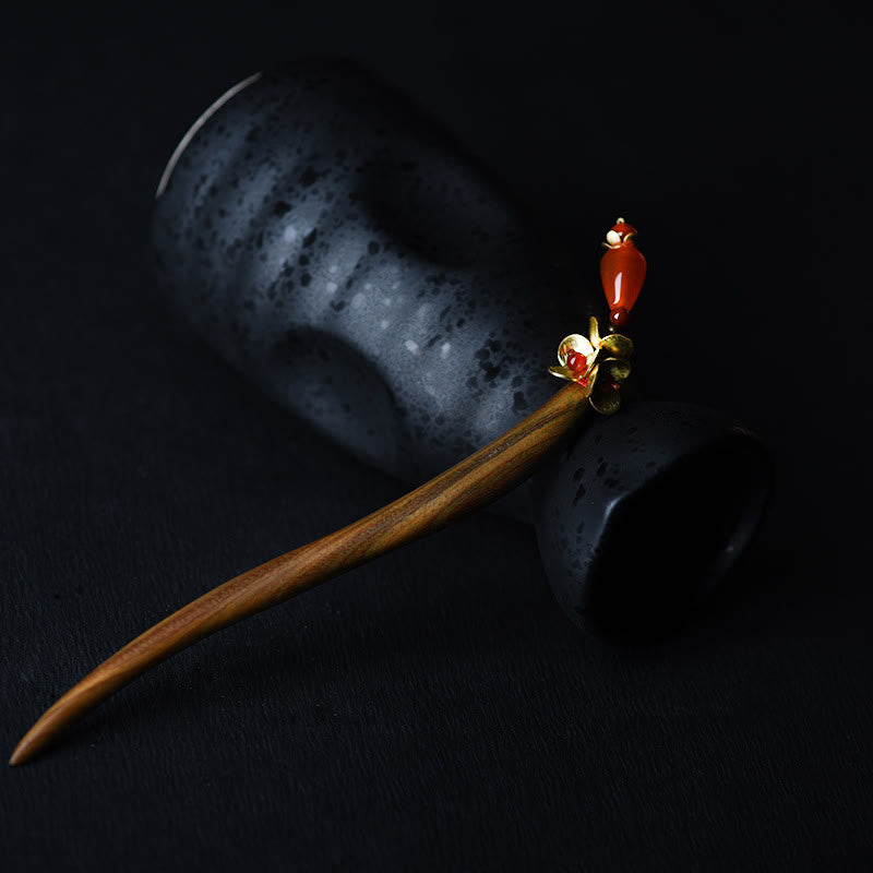 Silver Tassel Green Sandalwood Soothing Hairpin