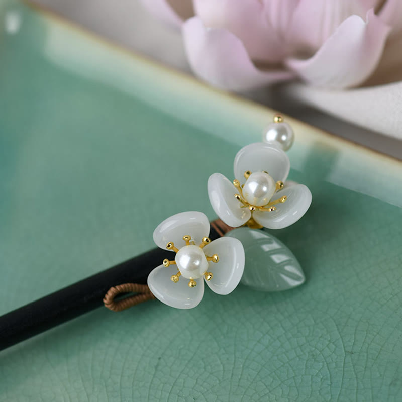 Grain Wood Liuli Magnolia Flowers Pearl Protection Hairpin