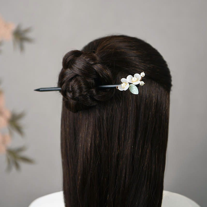 Grain Wood Liuli Magnolia Flowers Pearl Protection Hairpin