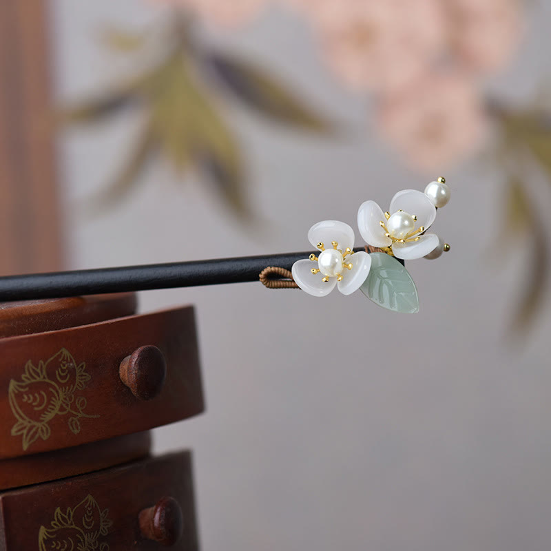 Grain Wood Liuli Magnolia Flowers Pearl Protection Hairpin