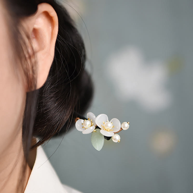 Grain Wood Liuli Magnolia Flowers Pearl Protection Hairpin