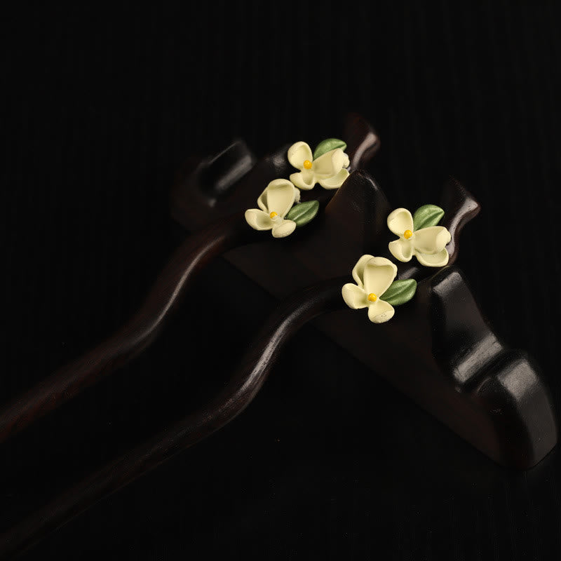 Ebony Gardenia Petal Courage Hairpin