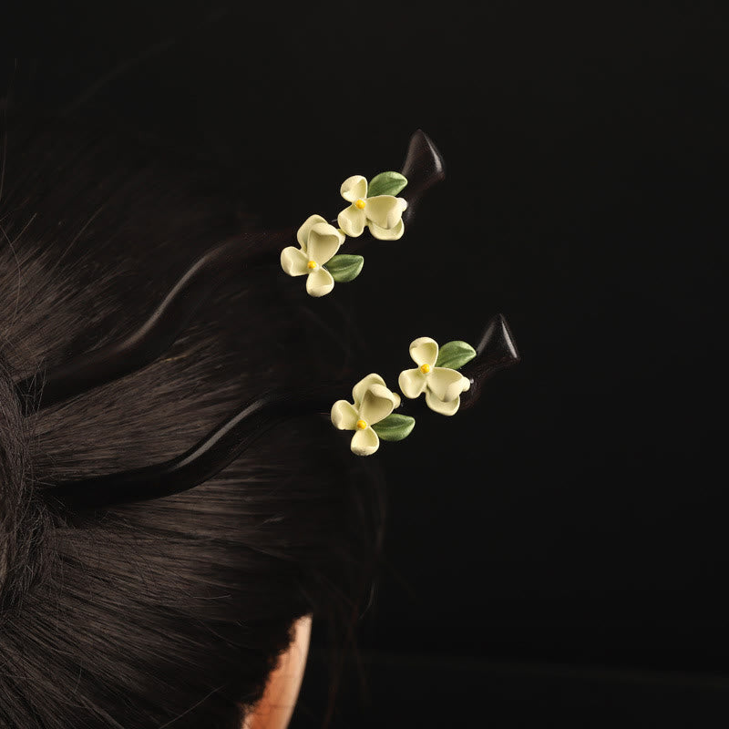 Ebony Gardenia Petal Courage Hairpin